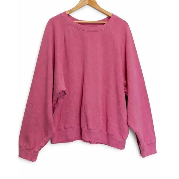 Old Navy Tops - Old Navy womens 2xl Tall Pullover Sweatshirt pink boat neck longsleeve